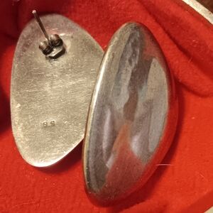 Silver Oval Clip-On Earrings